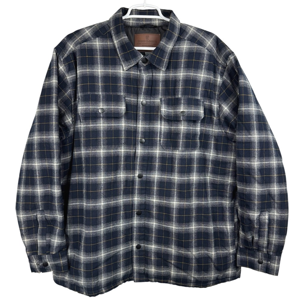 Rugged Elements Mens Size XXL Flannel Shirt Jacket Puffer Lined‎ Plaid Outerwear